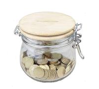 Tirelire Ronde en Verre Transparent, boîte d'épargne, Ornements de Bureau, Tirelire Peut Ouvrir l'organisateur