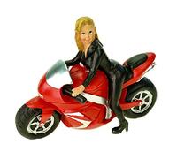Tirelire sexy en forme de motard - 21 cm - Poly multicolore