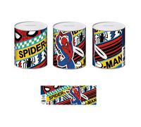 Tirelire - Spiderman - Rouge - 10x10x12 cm - Enfant - Fer blanc