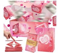 Tirelire surprise rose 2026 pour la Saint-Valentin - Boîte cadeau pliable et pop-up - Boîtes cadeaux uniques pour demande d'anniversaire, Nouvel An et fêtes