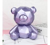 Tirelire,Tirelire anti-chute en vinyle ours géométrique créatif, ameublement nordique, tirelire cadeau pour enfants-violet