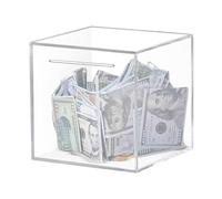 Tirelire transparente - Le pot d'économie non ouvrable doit se casser pour ouvrir l'économie - Il doit se casser pour ouvrir la boîte de tirelire transparente pour les filles et les garçons, N