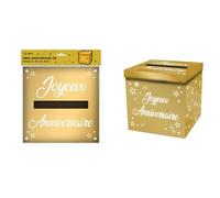 urne carton anniversaire 20cm or métal - surprisez vous urnem00or Jaune G