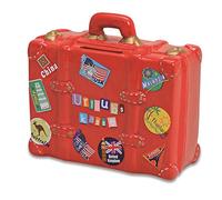Tirelire en Forme de Valise Rouge - Tirelire de Voyage Rouge avec clé et Serrure - Tirelire verrouillable