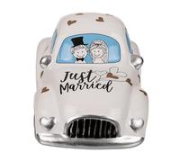 Tirelire voiture mariage céramique Just Married Tirelire avec couvercle et clé.
