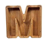 Tirelires en Bois avec Lettres de A à Z pour Enfant, Tirelire personnalisée avec 2 Autocollants Alphabet Transparents, Tirelire à Faire soi-même pour garçons et Filles, Cadeaux d'anniversaire de Noël