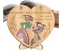 Tirelires - Enveloppe Cadeau Mariage en Bois | Pochette À Espèces en Forme De Cœur, Décoration Élégante pour Mariés, Présentation De Cadeaux Monétaires, Porte-Argent pour Cérémonie & Réception