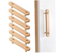 Tires de tiroir en bois de 6 pcs, tirages d'armoire en bois 3, 78 pouces avec base en or, poignées d'armoire remplacement avec vis pour commodes garde-robe