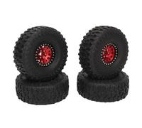 Tires et Roues RC de 1,9 Pouce RC | Hub en Aluminium de 12 Trous pour SCX10 1/10 | Pneus en Caoutchouc Haute poignée pour Off - Road/Rock Ramper | 4pcs Set (Red)
