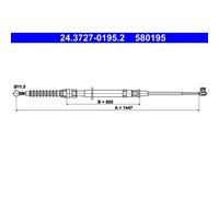 Tirette à câble, frein de stationnement ATE 24.3727-0195.2