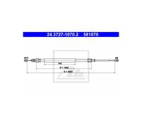 Tirette à câble, frein de stationnement ATE 24.3727-1070.2