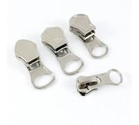 Tirette de fermeture éclair de rechange, fermeture éclair en métal argenté, ruban for bagages, tête de verrouillage(ForResin,10Pcs,8#)