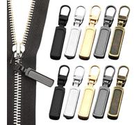 Tirette Fermeture Eclair, 10 Pcs Remplacement De La Tirette De Fermeture Éclair, Métal Zipper Pull, Zipper Pull amovible, Tirette Fermeture Eclair Remplacement, Pour Vêtements, Jeans (5 couleurs)