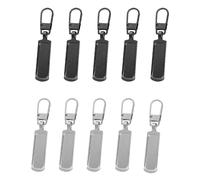 Tirettes de Réparation Fermeture Eclair, 10 Pcs Métal Zipper Pull, Métal Zipper Pull amovible, Tirette Fermeture Eclair Remplacement, Pour Porte Monnaie, Vêtements, Jeans, Valises