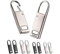 Tirettes de Réparation Fermeture Eclair, Onglets Zip de Rechange, Attache Fermeture Eclair, Valise, Sac A Dos, Languette De Réparation Pour Zipper (Noir/Argent)