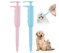 Tireur de pilule pour chats, tireur de pilule de compagnie pour animaux de compagnie pour chats 2pcs en plastique Pet Piller avec tête de silicone, poches de pilule pratiques pour chats, tireur de pi