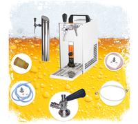 Tireuse a biere - Kit complet PYGMY 20/K avec pompe à membrane, aéroréfrigérant 1 ligne en acier inoxydable, 25 litres/h, avec colonne de dosage, Green Line Type M