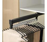 Tirez des vêtements de vêtements - porte-organisation de vêtements réglables - Rack d'organisateur de placard pour pantalon et manteau, tirez le rail de charrette de vêtements de placard, tige de