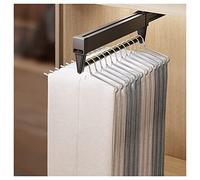 Tirez des vêtements de vêtements Tod de garde-robe réglable Vêtements de rail de navette barre de ralentissement armoire coulissante Clatrobe Valet de valet pour pantalon et vêtements (couleur: noir,