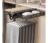 Tirez La Tige De Placard Avec Panier, Rail De Cintre à Vêtements De Placard, Tirage Du Panier De Rangement Supérieur, Utilisé Pour Stocker Des Pantalons, Des Foulards, Des Chaussett(Size:46cm（18.1in）)