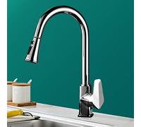 Tirez Le en Laiton pour l'eau Chaude Froide, évier avec Modes Doubles, Robinet de Cuisine, Noir
