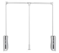 Tirez le rail de la garde-robe un trottoir à deux voies Tire vers le bas vers le placard suspendue Largeur de tige de tige réglable de la garde-robe pour la garde-robe (une façon tamponnée, 45-60 cm)