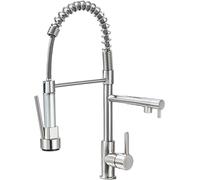 Tirez vers le bas le robinet de cuisine en laiton, matériau en laiton durable, installation montée au plafond, nickel brossé