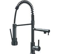 Tirez vers le bas le robinet de cuisine en laiton, matériau en laiton durable, installation montée au plafond, noir mat