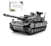 Tirff Char Militaire WW2 Tank, 898 Pièces Tank Militaire Blocs de Construction avec 4 Figurines, Char Jeu de Construction, Objets de Collection Exclusifs