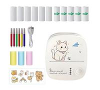TIrievza Mini Imprimante de Stickers - Étiqueteuse Sans Fil Et Sans Encre,Impression d'Autocollants avec Quatorze Rouleaux de Papier,pour photo mémo journal voyage école maison