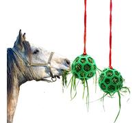 Tirifer Lot de 2 Boules de friandises à Foin pour Cheval - Jouet d'alimentation à Suspendre pour Cheval, chèvre, Mouton - Soulage Le Stress dans l'écurie, Le Stand et Le Paddock
