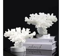 Tirifer Récif de Corail Artificiel Statue Ornement Résine Décoration de Table Maison Salon Mariage (Blanc, Branche)