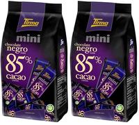 Tirma 85% de cacao Chocolat noir en format mini 180g | 1 sachet cadeau - 18 unités | Convient aux Végétaliens | Sans Gluten | Barres de la taille d'une bouchée | Emballage individuel (Lot de 2)