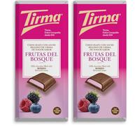 Tirma | Barre de chocolat au lait aromatisée à la crème de yaourt et aux baies 103g | Chocolat crémeux fourré | Idéal pour desserts | En-cas chocolaté (Lot de 2)