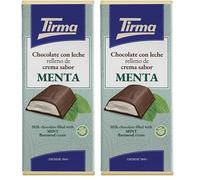 Tirma Barre de Chocolat au Lait Fourrée à la Crème de Menthe 110 g | Chocolat Crémeux et Rafraîchissant | Saveur Menthe | Dessert, Snack et Confiserie Gourmande (Lot de 2)