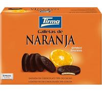 Tirma Biscuits à l'Orange enrobés de Chocolat Noir 200g | Snack Sucré et Végétarien | Idéal pour Goûter | Canaries