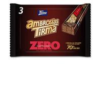 Tirma Gaufrettes au Chocolat Noir 70% 64.5 g | Sans Sucre Ajouté | Faible en Glucides | Compatible Régime Keto | Non OGM | Collation Saine | Convient aux Végétariens et Diabétiques