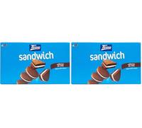 Tirma Sandwich Cacao avec Fourrage à la Crème 4 Packs de 45g | Biscuits au Cacao avec Crème Délicieuse | Goûter Sucré et Portable | Gâteaux Végétariens Sans Œufs | Snack Pratique et Emballé (Lot de 2)