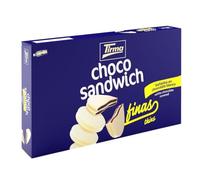 Tirma Sandwich Fino au Chocolat Blanc - 8 Packs de 27g - Biscuits Fourrés au Chocolat Blanc avec Texture Croquante - Snack Idéal pour Goûter - Biscuits Végétariens Fabriqués aux Canaries