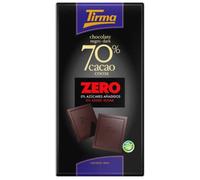 Tirma Zéro Sans Sucre Ajouté Chocolat Noir 125g| Convient aux Diabétiques | 70% de cacao | Keto Convivialité | Vegan | Collation Sans Sucres Ajoutés | Sans Gluten | Ingrédients Naturels