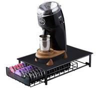Tiroir à Capsule de Café, Porte Dosette de Café avec Pieds en Caoutchouc Antidérapants, Compatible Dolce Gusto ou Vertuo, Support Pouvant Contenir Empilables-28 * 42 * 9.5cm