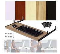 Tiroir À Clavier En Bois Coulissant Sous Le Bureau Glissières Pour Clavier Plateau À Clavier Rangement Pratique De La Souris Économiseur D'espace 54/60/70x27 Cm Support De Clavier Ergonomique