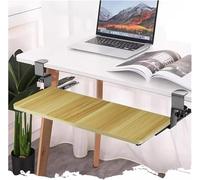 Tiroir à clavier, extension de bureau, plate-forme de clavier coulissante sous le bureau, rangement ergonomique, support d'accoudoir d'ordinateur pour bureau et jeux (noyer clair, 52 cm)