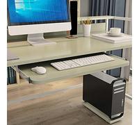 Tiroir à clavier réglable - Support coulissant sous le bureau, étagère en bois pour meubles de bureau, solution ergonomique pour économiser de l'espace