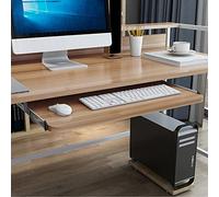 Tiroir à clavier réglable - Support coulissant sous le bureau, étagère en bois pour meubles de bureau, solution ergonomique pour économiser de l'espace