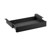 Tiroir à documents CAVO noir avec ports USB-A et USB-C, 488 x 291-462 x 73 mm, tiroir à installer sous un bureau