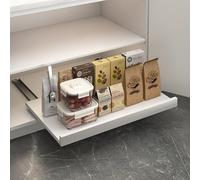 Tiroir à Ouverture par Pression Tiroir Caché de Plinthe pour Meubles de Cuisine, Rangement Gain de Place sous Meuble, Tiroirs Faciles d’Accès avec Push to Open(White,WxD-50x30cm(19 5/8x11 3/4"))