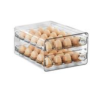 Tiroir à Œufs pour Réfrigérateur, 20 Œufs Boite a Oeuf Frigo, Boîte de Rangement D'œufs à Tiroir Transparent Empilable, avec une Échelle de Temps, pour la Conservation des Oeufs (21.5 * 14 * 24.8CM)