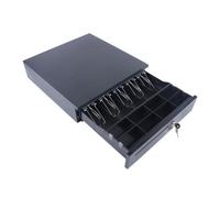 Tiroir-caisse, 40,5 x 42 x 9,5 cm, 8 grands compartiments à monnaie, 5 compartiments à billets, système de caisse avec 2 clés, câble Rj11, caisse enregistreuse