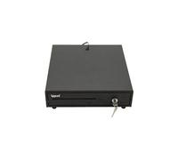 iggual - Tiroir-caisse IRON-10 - Boîte à Monnaie Manuelle ou Automatique pour 4 Billets et 6 Pièces - Serrure à 3 Positions - Matériau Acier + Plastique - Usage Professionnel - Noir (38x33,5x8)